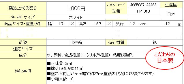 壁紙のおなやみ修正ペン110番 富士パックス販売 -☆ - DENSYO SHOP