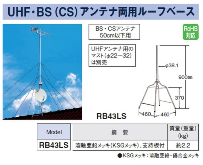 UHF・BS(CS)アンテナ両用屋根馬 マスプロ - DENSYO SHOP